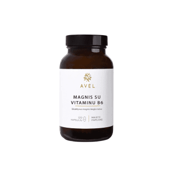 AVEL, magnio bisglicinatas su vitaminu B 6, 120 kapsulių