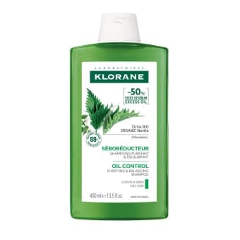 KLORANE šampūnas su dilgėlių ekstraktu riebiems plaukams, 400 ml