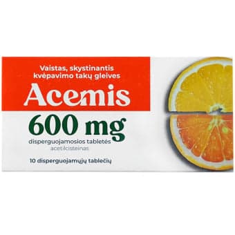 Acemis 600 mg, disperguojamosios tabletės, N10