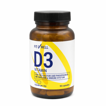 FITNWELL Vitamin D3 2000 IU, 90 kapsulių