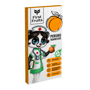 FIRST FRUITS persikų skanėstas, 60 g