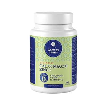 SUPER CAL 500 MAG 250  ZINC 15, 100 tablečių