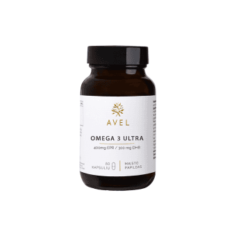AVEL OMEGA 3 ULTRA400 MG EPR/ 300MG DHR, 80 kapsulių