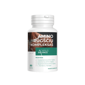 Acorus Balance BCAA+EAA amino rūgščių kompleksas, 80 kapsulių