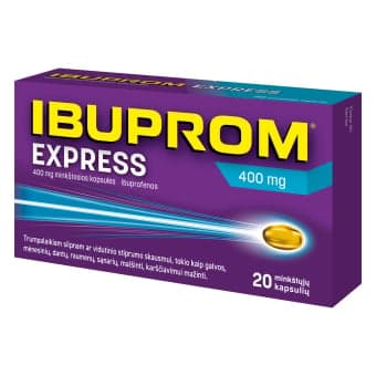 IBUPROM EXPRESS, 400 mg, minkštosios kapsulės, N20