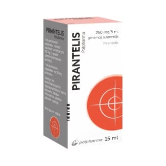 PIRANTELIS Polpharma 250 mg/5 ml geriamoji suspensija, 15ml, geriamoji suspensija, N1