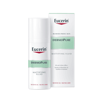 EUCERIN matinį efektą suteikiantis fluidas į aknę linkusiai odai DERMOPURE, 50 ml
