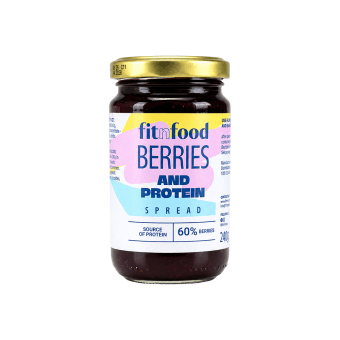FitnFood uogų užtepėlė su baltymais be pridėtinio cukraus, 240 g