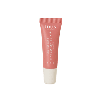 IDUN MINERALS atspalvį suteikiantis lūpų aliejus-eliksyras MALVA, koralinė smėlio spalva, 8 ml