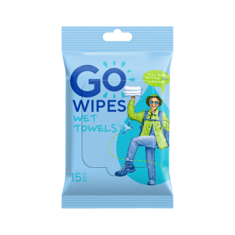 GOWIPES, Drėgni rankšluosčiai "Camping", 15 vnt.