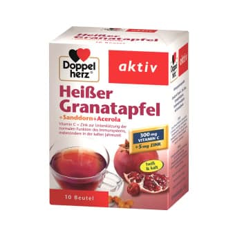 DOPPELHERZ AKTIV HEIΒER GRANATAPFEL (HOT POMEGRANATE), 10 paketėlių