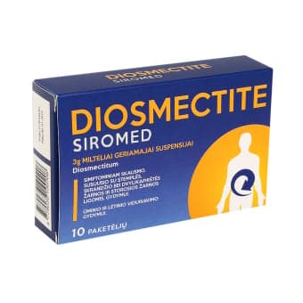 DIOSMECTITE SIROMED 3 g, milteliai geriamajai suspensijai, N10