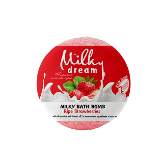 MILKY DREAM, Vonios burbulas Milky Prinokusios braškės, 100 g