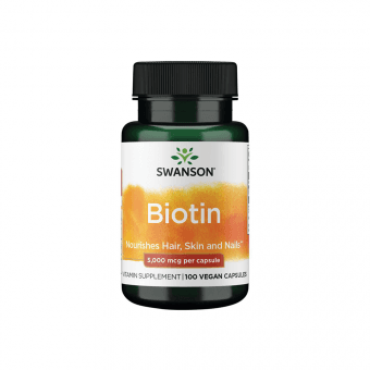 SWANSON BIOTINAS, 5000µg, 100 kapsulių