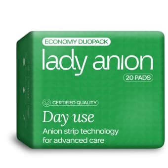 LADY ANION dieniniai paketai su anijonų juostele DUO PACK, LT-EKO-001, 20 vnt.