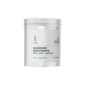 L CELL Magnio Bisglicinatas, milteliai, 45 g