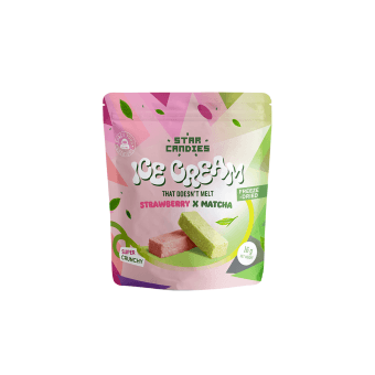 STAR CANDIES Šalytje džiovinti matcha ir braškių skonio ledai, 16 g