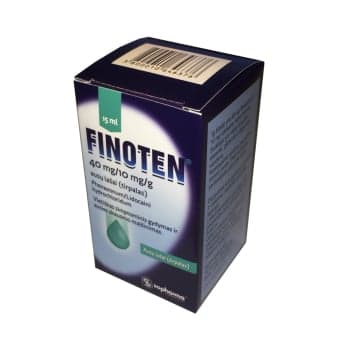 Finoten 40 mg/10 mg/g ausų lašai (tirpalas), 15 ml, ausų lašai, tirpalas, N1