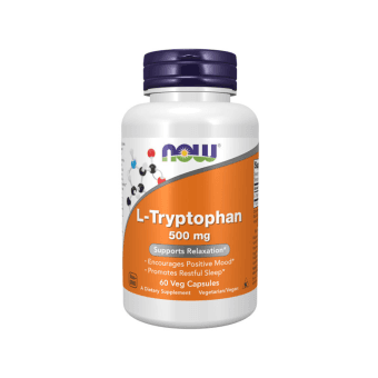 NOW L-Tryptophan 500 mg, 60 kapsulių