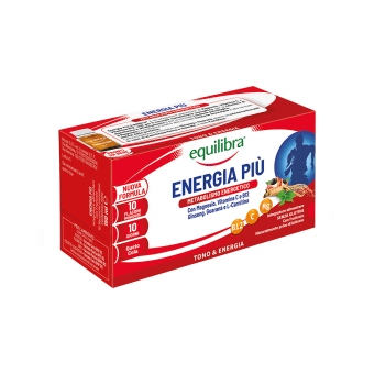 EQUILIBRA maisto papildas energijai ENERGIA PIU, kolos skonio, 15 ml x 10 vnt.