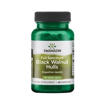 SWANSON BLACK WALNUT HULLS, 500 mg, 60 kapsulių