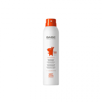 BABÉ skaidri apsauginė dulksna drėgnai odai PEDIATRIC, SPF 50+, nuo 3 m., 200 ml