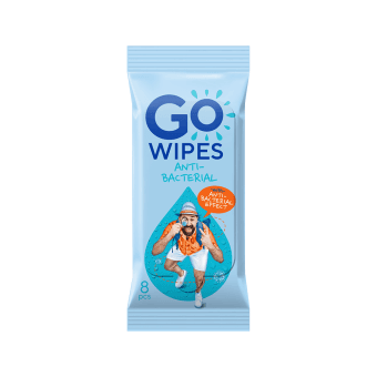 GOWIPES, Drėgnos servetėlės Anti-Bacterial, 8 vnt.