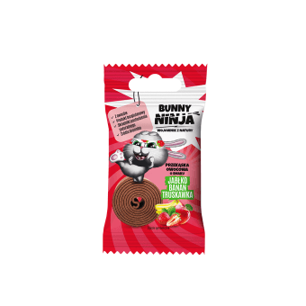 YUMYUM obuolių, bananų ir braškių juostelė BUNNY NINJA, 15 g