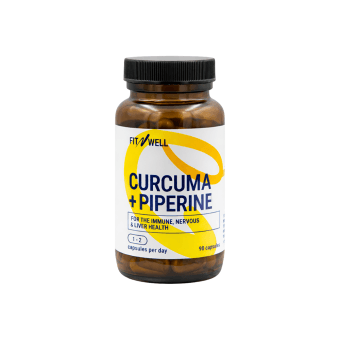 FITNWELL Curcuma + Piperine, 90 kapsulių