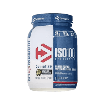 DYMATIZE išrūgų baltymų izoliatas ISO 100, braškių skonio, 932 g