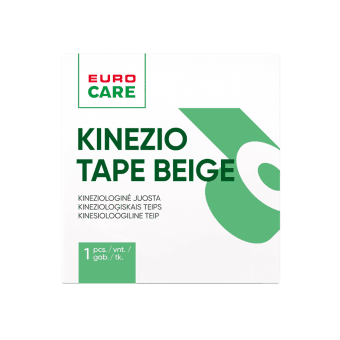 EUROCARE, kineziologinė juosta, smėlio sp., 5cm x 5m, 1 vnt.