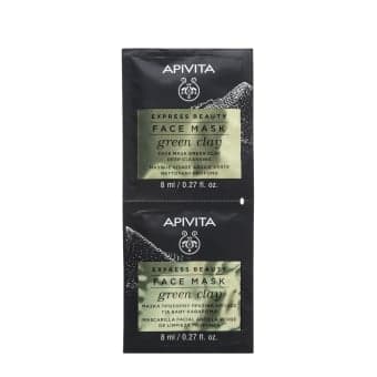 APIVITA valomoji veido kaukė su žaliuoju moliu EXPRESS BEAUTY, 8 ml x 2 vnt.