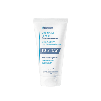 DUCRAY drėkinamasis kremas į aknę linkusiai odai  KERACNYL REPAIR, 50 ml