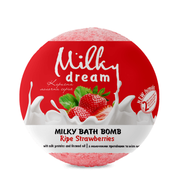 MILKY DREAM, Vonios burbulas Milky Prinokusios braškės, 100 g