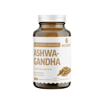 ECOSH AŠVAGANDA (ASHWAGANDHA) su KSM-66® šaknų ekstraktu, 400 MG, 90 kapsulių