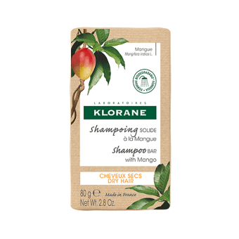 KLORANE kietasis šampūnas su mango sviestu sausiems plaukams, 80 g