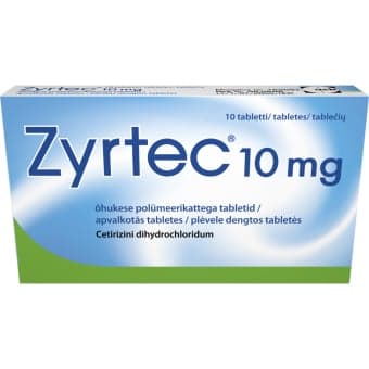 Zyrtec 10 mg, plėvele dengtos tabletės, N10