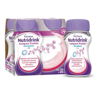 Nutridrink Compact Protein Sensations, vėsinančio raudonųjų vaisių sk, 4X125ml, 4 vnt.
