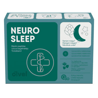 Olvel, Neuro Sleep, liposominis melatoninas, 30 kietųjų kapsulių