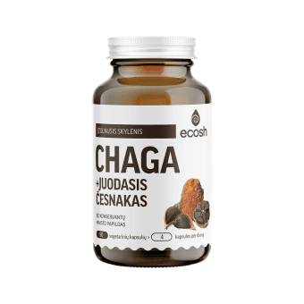ECOSH CHAGA JUODASIS ČESNAKAS, 90 kapsulių