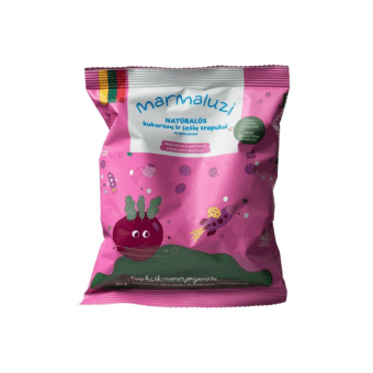 Kukurūzų ir lešių trapukai MARMALUZI su burokėliais, 30g, 30 g