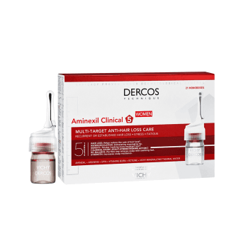 VICHY ampulės slenkantiems moterų plaukams  AMINEXIL CLINICAL 5, 21 vnt., 6 ml