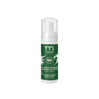 MARGARITA bekvapis intymios higienos prausiklis-putos su pieno rūgštimi ALLERGY CERTIFIED, 150 ml