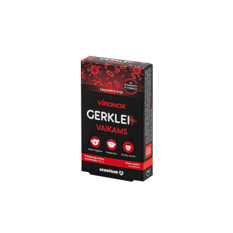 VIRONOX Gerklei+ vaikams, 15 čiulpiamųjų tablečių