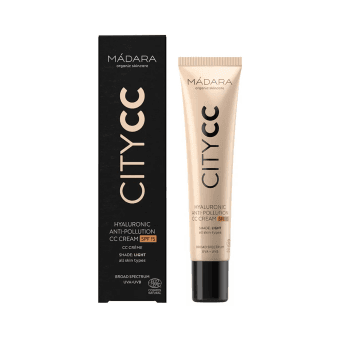MADARA nuo aplinkos taršos apsaugantis kremas CITY CC, SPF 15, šviesi spalva, 40 ml
