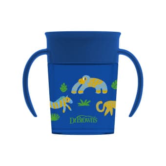 DR. BROWN'S gertuvė CHEERS DECO 360, 200 ml, nuo 6 mėn., mėlyna spalva, 1 vnt.+dangtelis