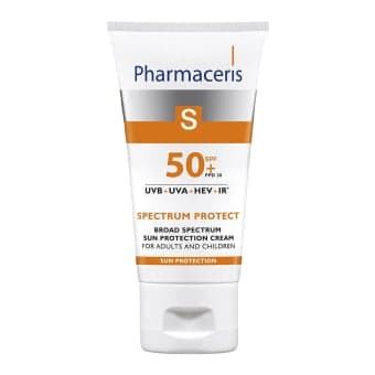 PHARMACERIS S SPECTRUM PROTECT SPF 50+, Plataus spektro apsauginis kremas veidui ir odai aplink akis, suaugusiems ir vaikams, 50 ml