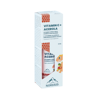 NORDAID purškiamas vitaminas C + acerola vaikams, 30 ml