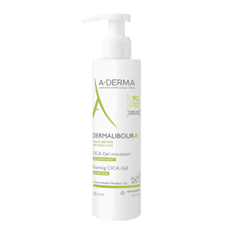 A-DERMA putojantis intensyvios priežiūros prausiamasis gelis DERMALIBOUR + CICA, 200 ml