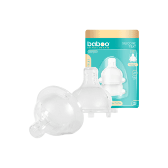 BABOO® antikolinis silikoninis žindukas, tirštiems skysčiams, 2 vnt, 6+ mėn, 2 vnt.